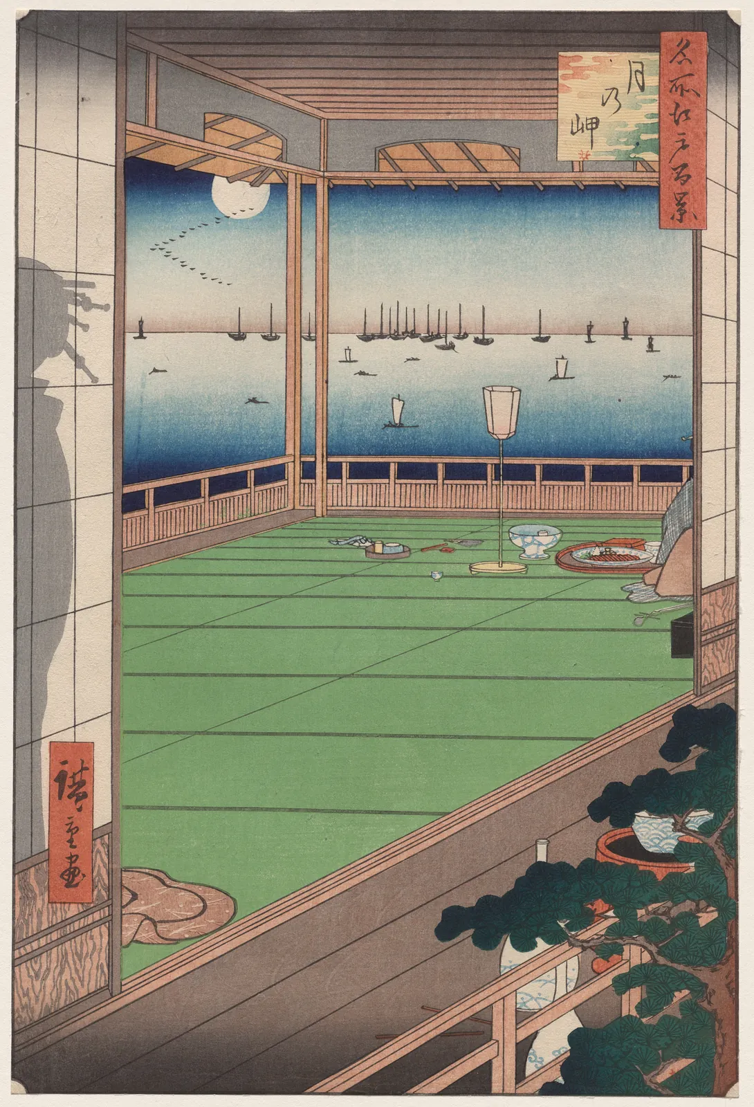 The Moon-Viewing Promontory by Utagawa Hiroshige, 1857